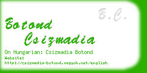 botond csizmadia business card